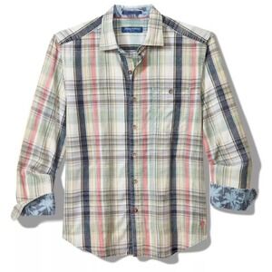 Tommy Bahama Men's Size XXXL Tortola Hazy Fade Check Button up Shirt Plaid